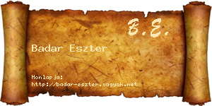 Badar Eszter névjegykártya